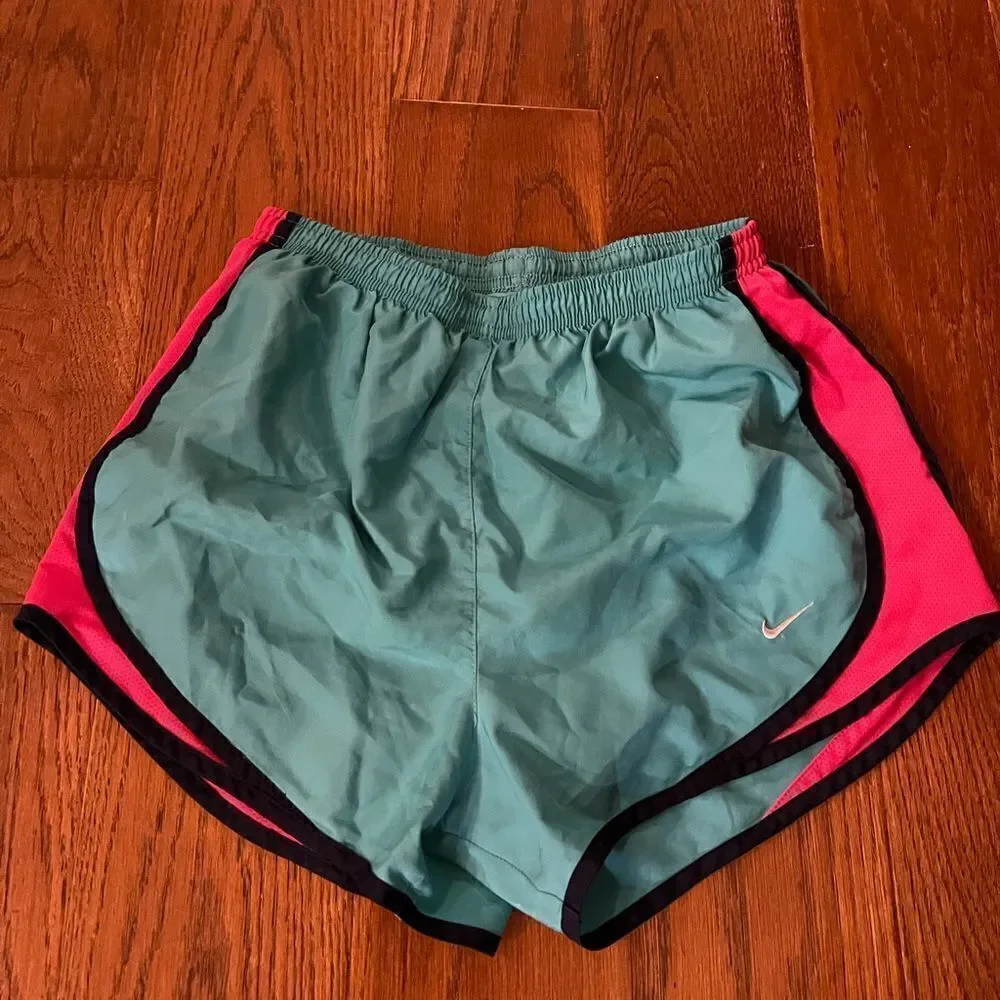 Women’s size small aqua, hot pink, navy Nike dri-fit shorts